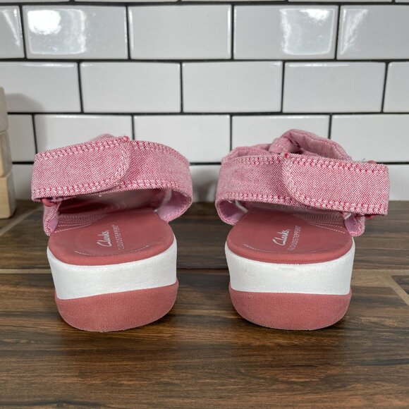 Clarks Arla Fern Womens Size 8 Wide Shoes Red Strappy Slingback Platform Sandal - Picture 4 of 12